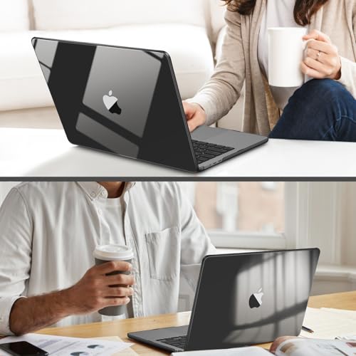 Fintie Case for MacBook Air 13.6 Inch A3449 A3240 A3113 A2681 (2022-2026 Release), [Ultra-Transparent] Slim Snap On Hard Shell Cover for MacBook Air 13 Inch with M2 M3 M4 M5 Chip, Crystal Black - color: Crystal Black