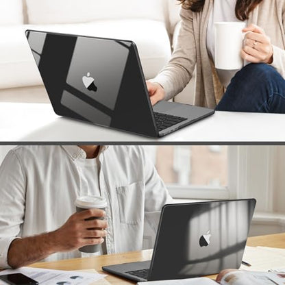 Fintie Case for MacBook Air 13.6 Inch A3449 A3240 A3113 A2681 (2022-2026 Release), [Ultra-Transparent] Slim Snap On Hard Shell Cover for MacBook Air 13 Inch with M2 M3 M4 M5 Chip, Crystal Black - color: Crystal Black