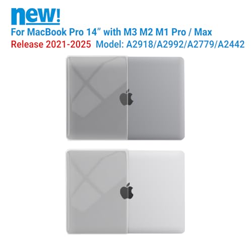 IBENZER Compatible with MacBook Pro 14 Inch Case 2026 2025 2024 2023 2022 M5 M4 M3 M2 M1 A3434 A3112 A3185 A3401 A2918 A2992 A2779 A2442 Mac Pro/Max,HardShellCase&KeyboardCover,CrystalCLR,T14CYCL+1 - color: Crystal Clear, size: For Macbook Pro 14" with To