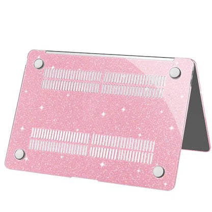 G JGOO for MacBook Air 13 inch Case 2021 2020-2018 M1 A2337 A2179 A1932 | Glitter Protective Plastic Laptop Hard Shell for MacBook Air 13.3 inch Case + Keyboard Cover + Screen Protector, Sparkly Pink - color: Pink