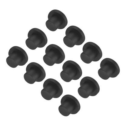 uxcell High Temp Silicone Plug Mount Dia 12mm/0.47 inch t Shaped Rubber Stopper Hole Plugs for Powder Coating Plating Waterproof Plugs Sealing Plugs Black Pack of 12(OD 20mm) - size: 12x20mm