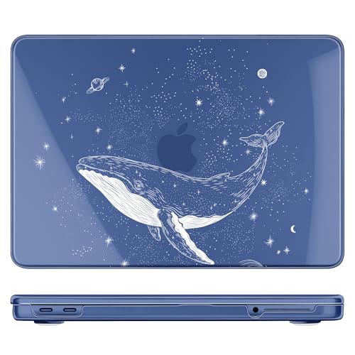 for MacBook Neo 13 Inch Case 2026 Release Model A3404, Indigo Blue Aesthetic Galaxy 1.2 mm Ultra Slim Hard Shell Cover, 6-in-1 Laptop Accessories Bundle for Men Boys, Celestial Whale - color: Celestial Whale
