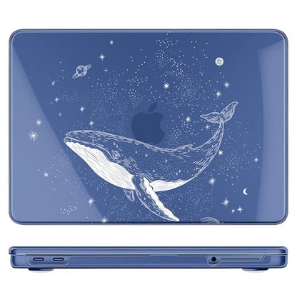 for MacBook Neo 13 Inch Case 2026 Release Model A3404, Indigo Blue Aesthetic Galaxy 1.2 mm Ultra Slim Hard Shell Cover, 6-in-1 Laptop Accessories Bundle for Men Boys, Celestial Whale - color: Celestial Whale