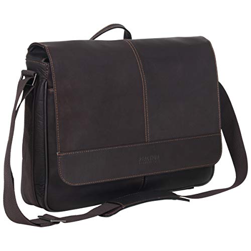 Kenneth Cole REACTION Colombian Leather Slim Single Compartment - color: Dark Brown