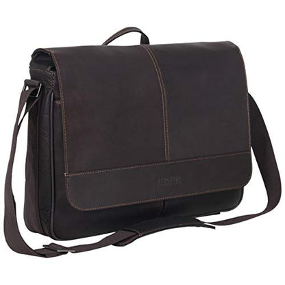 Kenneth Cole REACTION Colombian Leather Slim Single Compartment - color: Dark Brown