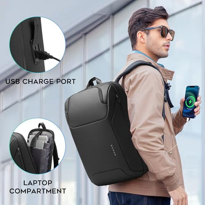 FUTURE AESTHEICS Business Laptop Backpack for Men,Women，15.6 Inch Water Resistant Travel smart Laptop Backpack Carry On Backpack with USB Charging Port，Large Business Work Durable Computer Bag, Black - color: Black
