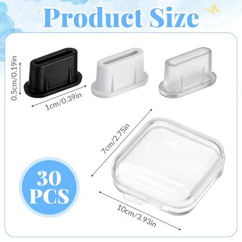 30 Pack USB C Dust Plug, USB C Dust Plug, Silicone Type-c Port Cover Protector Compatible with Phone, Tablet, Laptop, All Devices