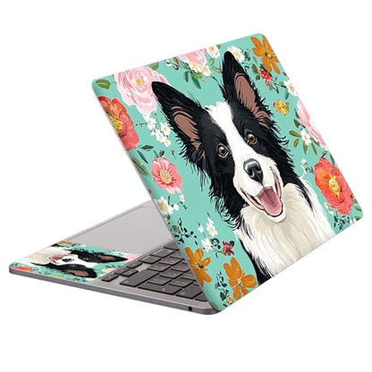 Universal Laptop Protective Skin,Trim-to-Fit Vinyl Sticker for 13–16 Inch Laptop,MacBook,Tablet & Notebook,Scratch-Proof Waterproof Cover,Flower Dog - color: Flower Dog