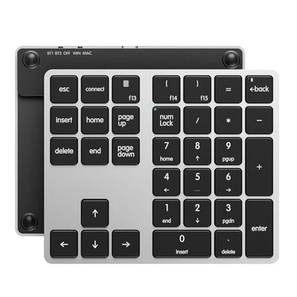 Kisnt KN300BT Bluetooth Number Pad for Laptop, 34- Key Wireless Rechargeable Numeric Keypad Portable External Numpad for MacBook, Tablets, Mac, iOS, Android, Windows PC - style: 34 Keys Wireless Numpad