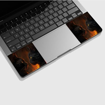 Universal Laptop Skin Sticker with 2 Wrist Pad Skins, Waterproof Scratch Resistant Vinyl Laptop Cover Decal, Cut to Fit for 11–15.6 Inch MacBook HP Dell Lenovo, Cat Black - color: Cat Black