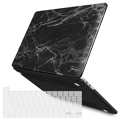 IBENZER Compatible with MacBook Pro 13 Inch Case M2 M1 2026 2025 2024 2023 2022 A2338 A2289 A2251 A2159 A1989 A1706 A1708, Hard Shell Case & Keyboard Cover for Mac Pro 13, Black Marble, T13BKMB+1 - color: #REF!