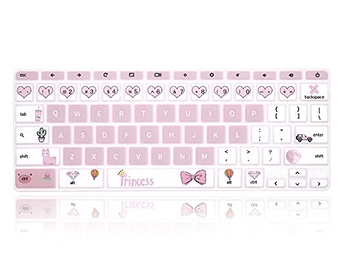 English Silicone Keyboard Cover for HP Chromebook 14-db 14-ca 14-ak Series/Chromebook 14 G2 G3 G4 G5 / Chromebook 11 x360 11.6/ Chromebook 11 G2 G3 G4 G5 G6 EE G7 EE 11.6,Princess - color: Princess