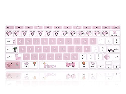 English Silicone Keyboard Cover for HP Chromebook 14-db 14-ca 14-ak Series/Chromebook 14 G2 G3 G4 G5 / Chromebook 11 x360 11.6/ Chromebook 11 G2 G3 G4 G5 G6 EE G7 EE 11.6,Princess - color: Princess