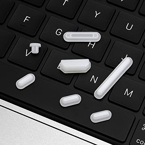 ProElife 7-Pcs Anti Dust Dirt Plug for MacBook Pro 14 16 M5 M4, Semi-Clear | Durable Laptop Silicone Anti Dirt Protective Cover, Custom Fit Design, Easy to Apply and Clean, Non-Slip Dust Plugs Set - color: White