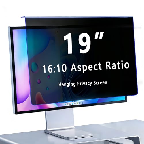 Hanging Privacy Screen Filter for 19" 16:10 Widescreen Computer Monitor, Anti-Peep & Blue Light Blocking, ±30° Privacy Shield, Eye Protection for Office & Data Security (19"16:10 (425×277mm)) - size: 19"16:10 (425×277mm)