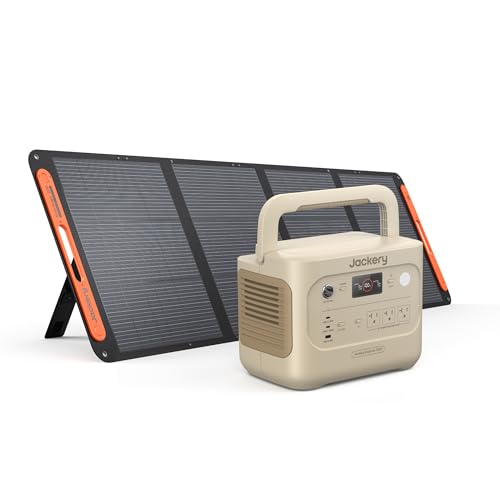 Jackery Solar Generator 1000 v2 with 200W Solar Panel, 1070Wh Portable Power Station, LiFePO4 Battery, 1500W AC Output, 1 Hr Fast Charge, for Camping, Emergency, RV, Off-Grid (Dune White) - style: E1000v2+200W(Dune White)