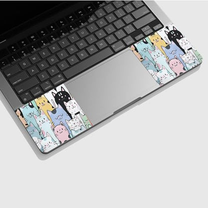 Universal Laptop Skin Sticker with 2 Wrist Pad Skins, Waterproof Scratch Resistant Vinyl Laptop Cover Decal, Cut to Fit for 11–15.6 Inch MacBook HP Dell Lenovo, Cat Family - color: Cat Family