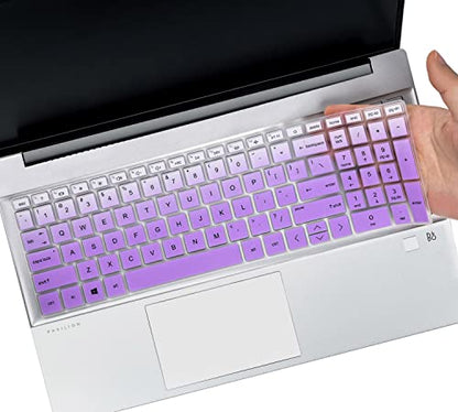 Keyboard Cover for HP 17.3 Laptop 17-cn 17-cp Series 17-cp2199nr 17-cn3399nr 17-cn3097nr 17-cp3003dx 17-cn4153cl 17-cn2083dx 17-cp3155cl 17-cp2025dx cp3005dx 17z-cp300/200 17t-cn400/cn200 - color: Ombre Purple