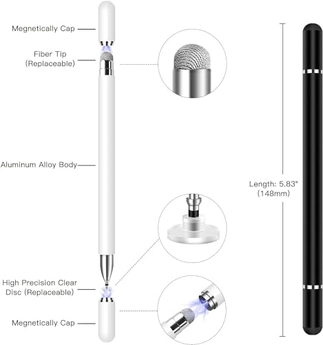 2-in-1 Stylus Pen for Samsung Galaxy Tab A11/A11+/A9/A9+/7 Lite/A7/A8/A8 Plus Stylus for iPad/iPhone/Fire/Lenovo/Pixel Tables All Android,&iOS Touch Devices (2*Stylus-Black) - color: 2*Stylus-Black