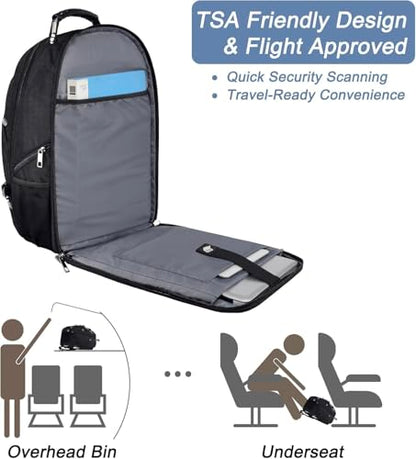 Extra Large Laptop Backpack, 17 inch Computer Backpack for Men Travel Work | TSA Flight Approved Travel Backpack for Men, RFID Business Computer Bag, Heavy Duty Water Resistant College Bookbag for Work