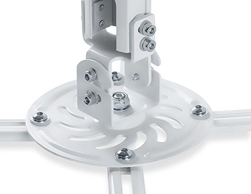 Mount-IT! Projector Ceiling Mount [30 lbs Capacity] Universal Bracket | 360 Full Motion with Tilt and Swivel Rotate | Adjustable Pole Height from 21-34.5 Inches, Extendable Arms (White | Long) - style: Long