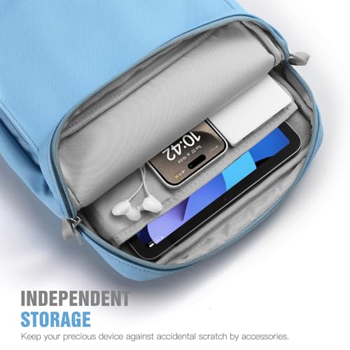 TiMOVO 9-11" Tablet Sleeve Bag Carrying Case with Strap, Dusty Blue | Fits iPad A16 11", Pad Air 11/5th & 4th 10.9", 10th Gen/10.2", Galaxy Tab A11 Plus, Multi-Pocket, Handle, Padded Protection - color: Dusty Blue, size: 9-11