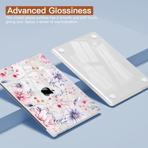 CISSOOK Compatible with MacBook Air 13 inch Case A3449 A3240 A3113 A2681 | 2026 2025 2024 2023 2022, 5in1 Set Hard Shell Case Keyboard Cover for MacBook Air 13 inch M2 M3 M4 M5, Flowers Watercolor - color: Air13.6inch-Flowers watercolor