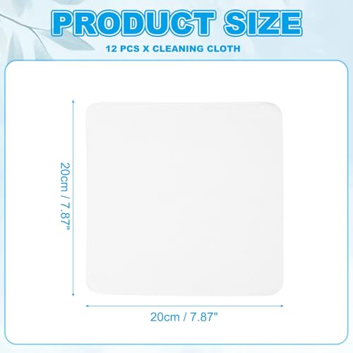 PATIKIL Glasses Cleaning Cloth 7.9" x 7.9", 12 Pcs Microfiber Eyeglasses Cleaner Cloths Soft Suede Wipe Screen for Camera Len Eyeglass Screens Phones Smart Devices, White - color: White, size: 7.9" x 7.9"