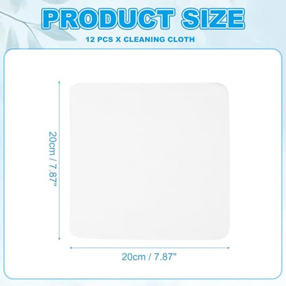 PATIKIL Glasses Cleaning Cloth 7.9" x 7.9", 12 Pcs Microfiber Eyeglasses Cleaner Cloths Soft Suede Wipe Screen for Camera Len Eyeglass Screens Phones Smart Devices, White - color: White, size: 7.9" x 7.9"