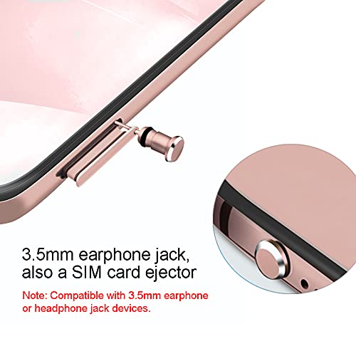 USB C Dust Plugs Charging Port Cover Caps, 2 PCS (Rose Gold) | Cable Protectors Included, Compatible with iPhone 17 16 15 Pro Max - color: Rose Gold