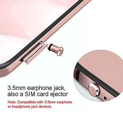 USB C Dust Plugs Charging Port Cover Caps, 2 PCS (Rose Gold) | Cable Protectors Included, Compatible with iPhone 17 16 15 Pro Max - color: Rose Gold