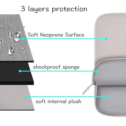 MOSISO Laptop Case 13 inch, Laptop Sleeve Carry Computer Bag | Compatible with MacBook Neo 13/Air M5 M4 M3 M2 M1/Pro M2 M1, Neoprene Bag with Handle&Detachable Small Case, Stone Gray - color: Stone Gray, size: 13 inch