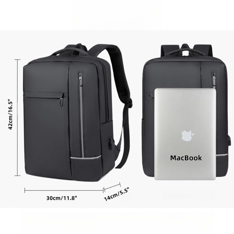 Laptop Backpack, Business Travel Backpack for Men Women, Water Resistant Anti-Theft Daypack, USB Charging Port (Dark Gray) - color: Dark Gray