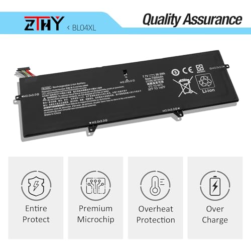 56.2Wh BL04XL Laptop Battery Replacement for HP EliteBook X360 1040 G5 G6 | BL04056XL HSTNN-UB7N HSTNN-DB8M HSTNNUB7N L07041855 L07041-855 L07353-2C1 L07353-241 L07353-541 7.7V 7300mAh 4Cell - size: 11.54*3.7*0.2 inch BL04XL