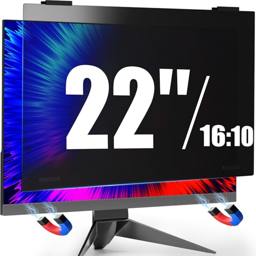 22 Inch Privacy Screen Hanging for Computer Monitor 16:10 Aspect Ratio,Magnetic Anti Glare Blue Light Private Protector Eye Care,Removable Anti Spy Filter Shield for Digital Workplaces - size: 22'' Privacy Filter 16:10