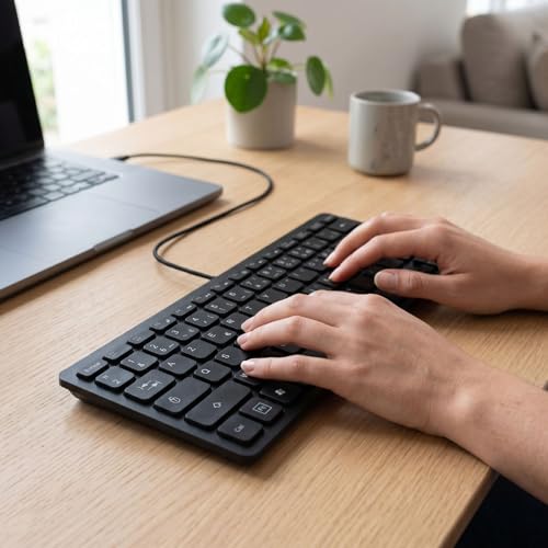Asixxsix 78 Keys Wired Keyboard, USB Wired Minority Language Keyboard with 1.35M Cable, Plug and Play for Office, Computer and Laptop (French) - size: French