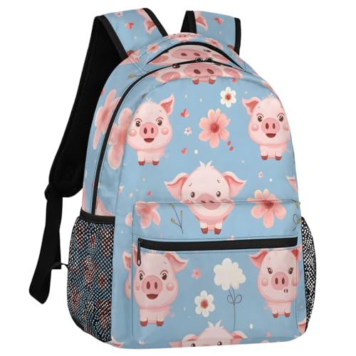 Pink Pig Backpack for Women Men Shoulder Computer Laptop Adults Backpack Cute Pigs Sports Hiking Gym Workout Travel Casual Daypack - color: Multicolor 9