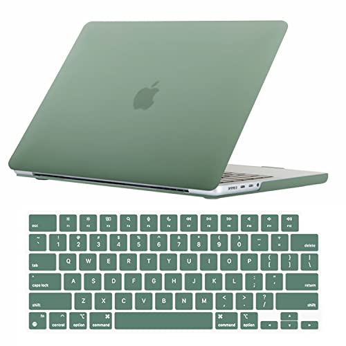 Se7enline Compatible with MacBook Pro Case 16 inch 2021/2022/2023 M4 M3 M2 M1Chip Model A2485 A2780 A2991 A3403 Matte Laptop Protective Hard Shell Case with Keyboard Cover Skin,Midnight Green | 2 in 1 Matte Hard Shell Laptop Case with Keyboard Cover Anti-