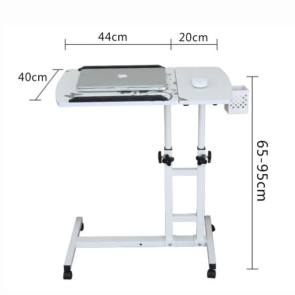 GaRcan Overbed Table Wheels Portable Overbed Table, Height Adjustable, Home Tilting Overbed Table, for Work Bed Sofa Reading Eating (Black) - color: Black