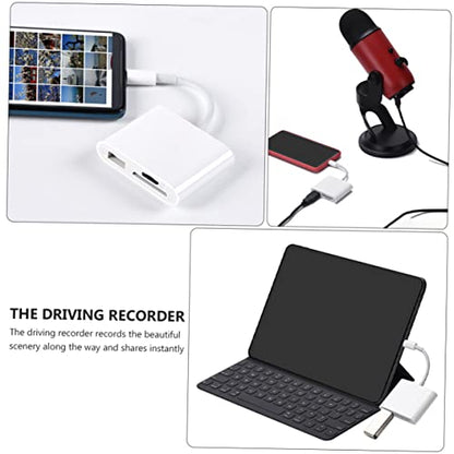 HOMSFOU USB Card Reader 3-in-1 Multi-Format Adapter for Laptop Tablet and Phone High-Speed USB 3.0 Type-C Converter Compatible