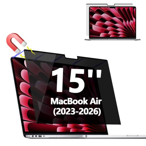 Magnetic Privacy Screen Protector for MacBook Air 15'' (2023-2026, M2-M5) | Removable Matte Laptop Privacy Filter Shield with MacBook Air 15 Inch, Anti Blue Light and Glare - color: Magnetic MacBook Air 15 Inch (2023-2026, M2-M5)