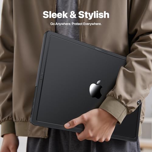 Macaset for MacBook Pro 14 inch Case M5 M4 M3 M2 M1 2026-2021 Laptop Cover | Anti Crack, Space Black, Clear Matte, Fingerprint & Scratch Resistant, Protective Laptop Hard Shell, Ultra Thin, Snap on Fit - color: Space Black Clear