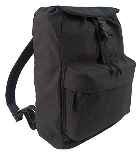 Rothco Canvas Daypack – Heavy-Duty Cotton Canvas Backpack for Hiking, Camping, Traveling, and Daily Use – 34L Capacity - color: Black