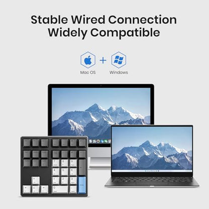Kisnt KN34 Mechanical Numpad, Full-Function for Heavy Excel Financial | Wired 34 Keys Hot Swappable, PBT Keycaps with White Backlit, Laptop MacBook PC Desktop Compatible (Red Switch) - color: Red Switch