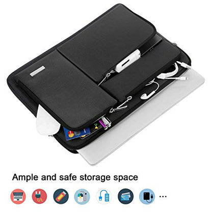 Lacdo 360° Protective Laptop Sleeve Case for 14 inch New MacBook Pro M5 Pro/Max A3426 A3427 (2026), M5/M4/M3/M2/M1 A3434 A3112 A3401 A3185 A2918 A2992, 13.8 inch Surface Laptop 7th Computer Bag, Black - color: Black, size: New MacBook Pro 14 Inch