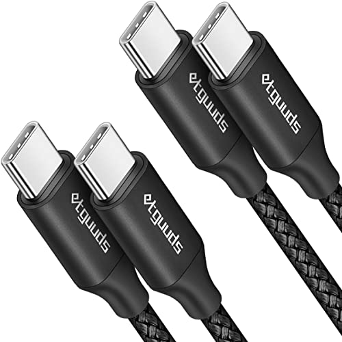 etguuds USB C to USB C Cable 2ft, 2-Pack 60W USBC to USBC Cord, Type C to C Charger Cable Fast Charging for iPhone 17 16 15 Pro Max Plus Air, Samsung Galaxy S25 S24 S23, for MacBook/iPad, Pixel - color: Black, size: 2ft