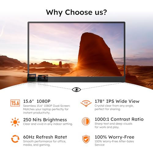 15.6" Portable Monitor, FHD 1080P IPS Travel Monitor for Laptop, Magnetic Foldable Stand & Protective Case Included, USB-C & Mini HDMI Screen Extender for Laptop Mac PC Phone Xbox PS4/5 Switch - style: 15.6 STAND BAG