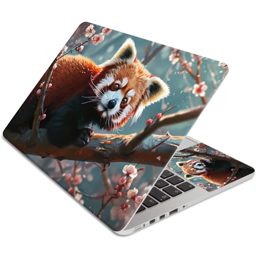 15.6 Inch Laptop Skin Sticker, Reusable Vinyl Cover Protector with 2 Wrist Pad Skins, Removable Waterproof Scratch-Resistant for 12-15.6 Inch Laptop Notebook,Red Panda - color: Red Panda