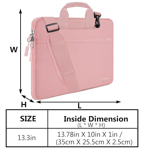 Hseok Laptop Shoulder Bag 13 13.3 14 Inch Case Compatible with MacBook Pro/Neo 14" M5/M4/M3/M2/M1,Mac Air/pro/Neo 13" and Most 13 13.3 14 Notebooks,Spill-Resistant Briefcase,Pink - color: Pink, size: 13-13.5 inch
