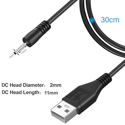 2pcs USB DC Charger Charge Charging Cable for Mini S530 Smallest Invisible Wireless Bluetooth Earbuds Earphones Headphones Headset and Bluetooth Shower Speaker - color: Black - 2pcs